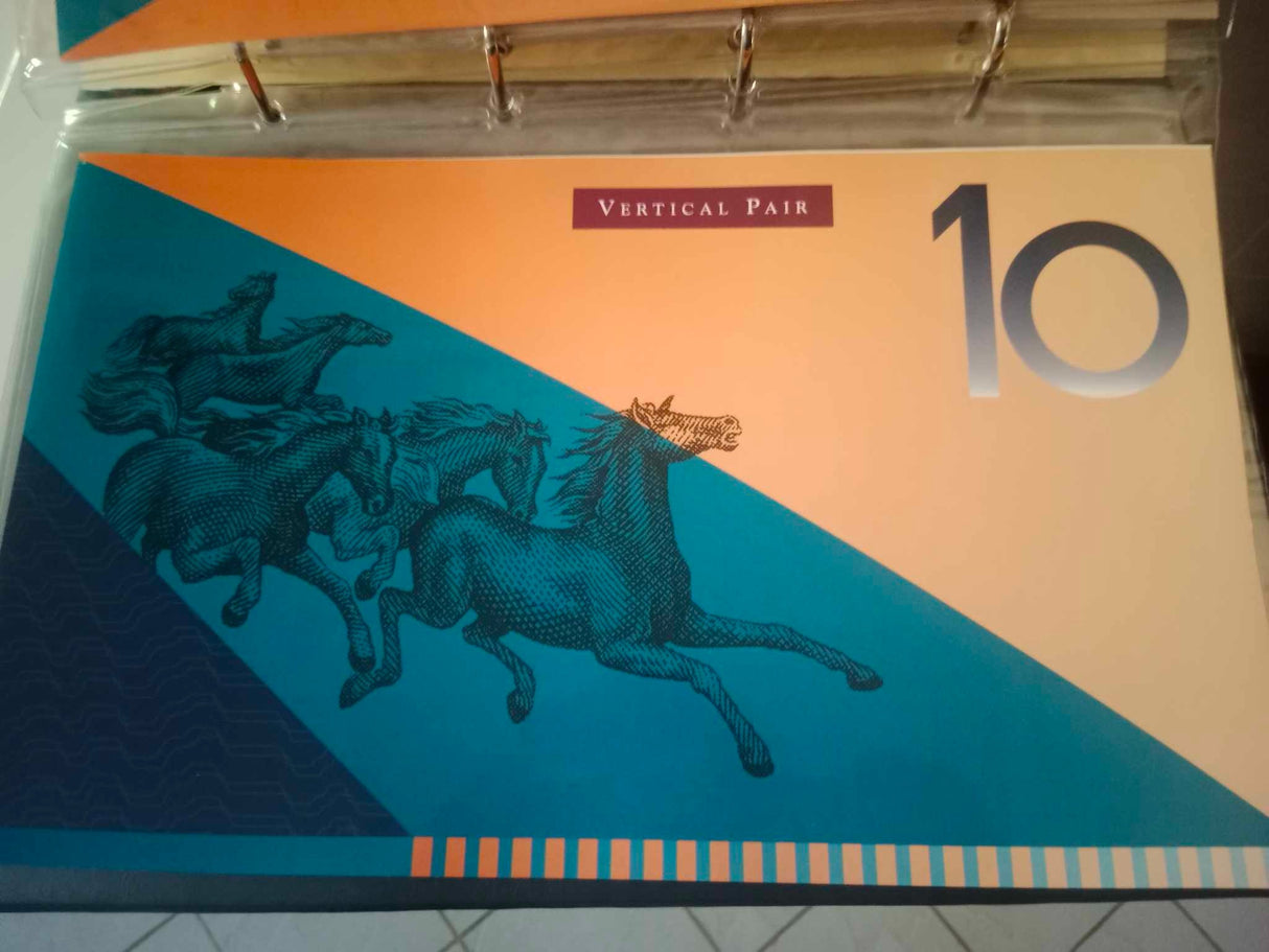 1997 Vertical Pair $10 Notes. Red Serials.