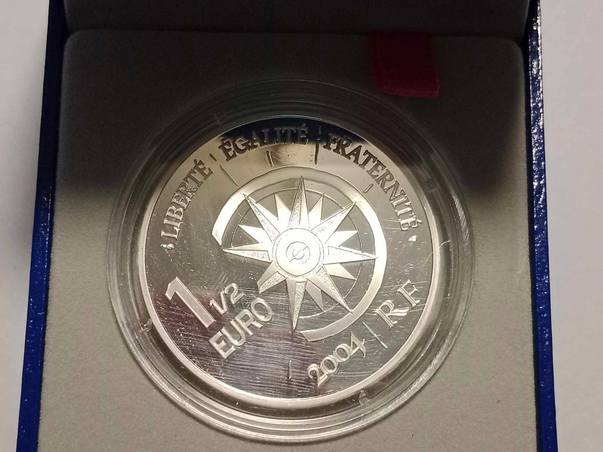 2004 1 1/2 Euro. MesSageRies MaRitiMes. Mint of Paris Silver Proof Coin.