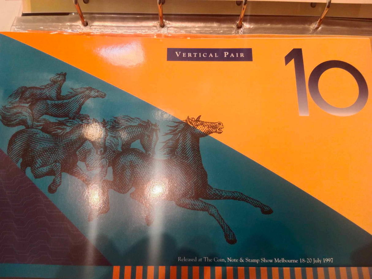 1997 Vertical Pair $10 Notes. Coin and Stamp Show Melbourne.