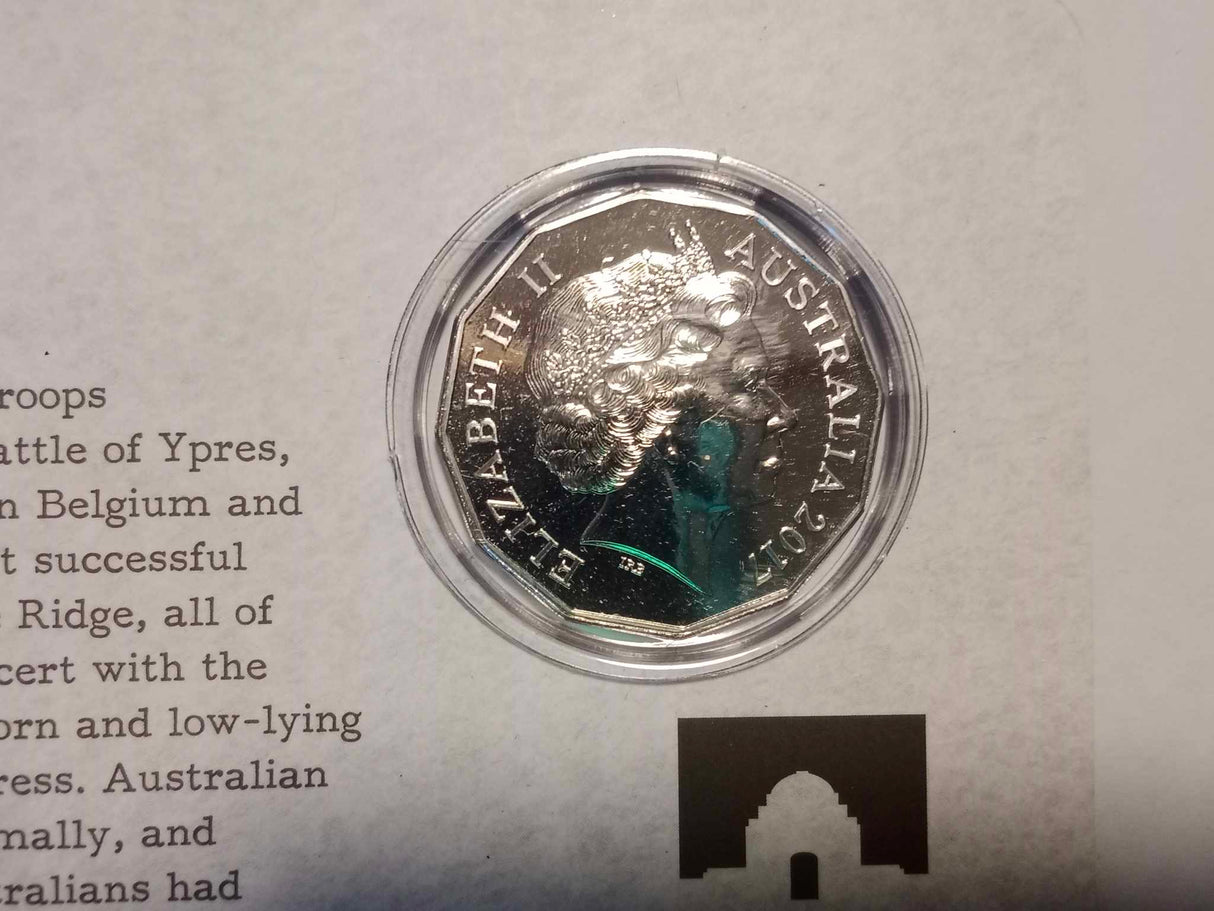 2017 50c Uncirculated Carded Coin. The Battle of Passchendaele.