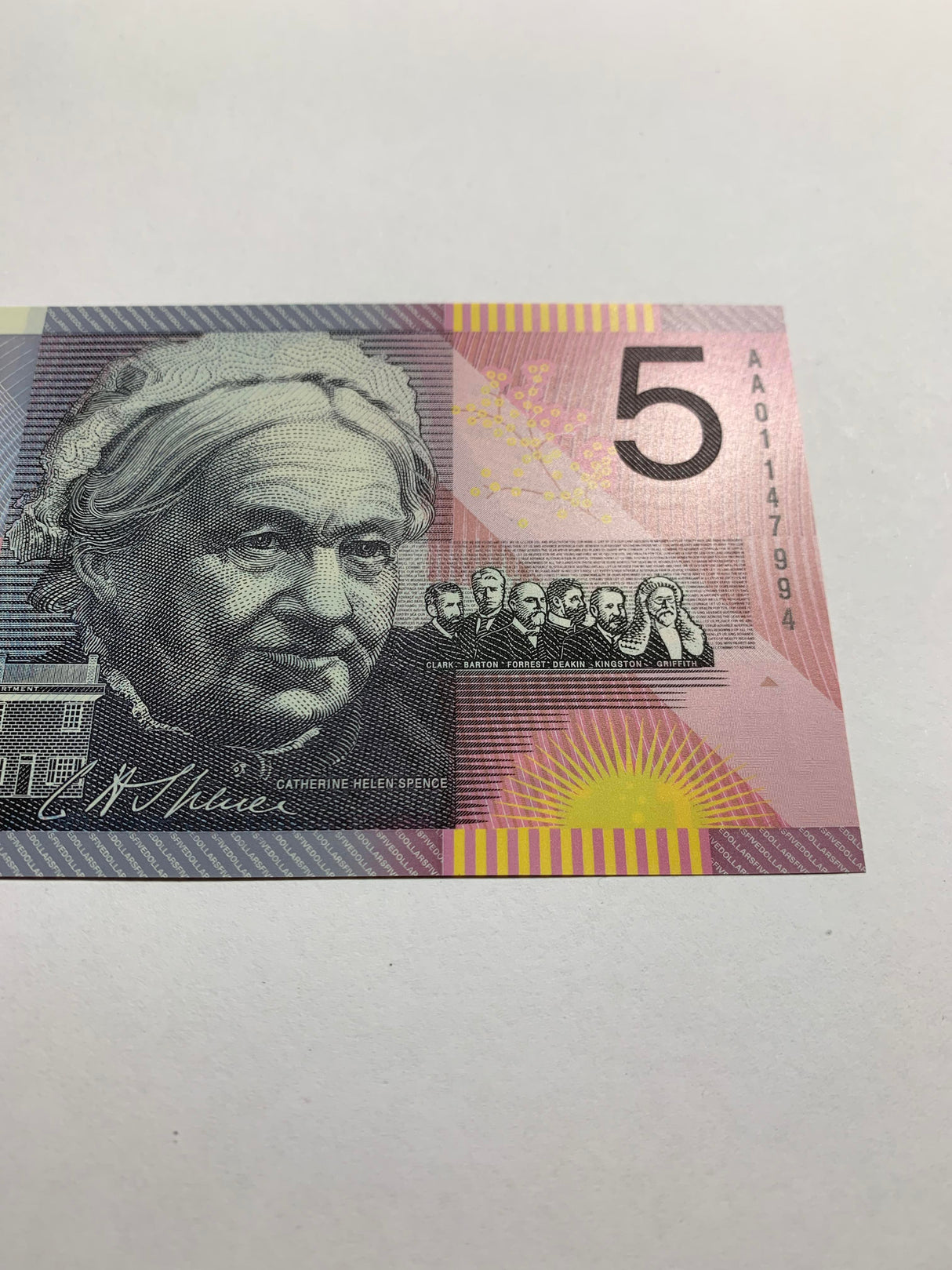 2001 $5 Banknote. First Prefix. Uncirculated. R219F