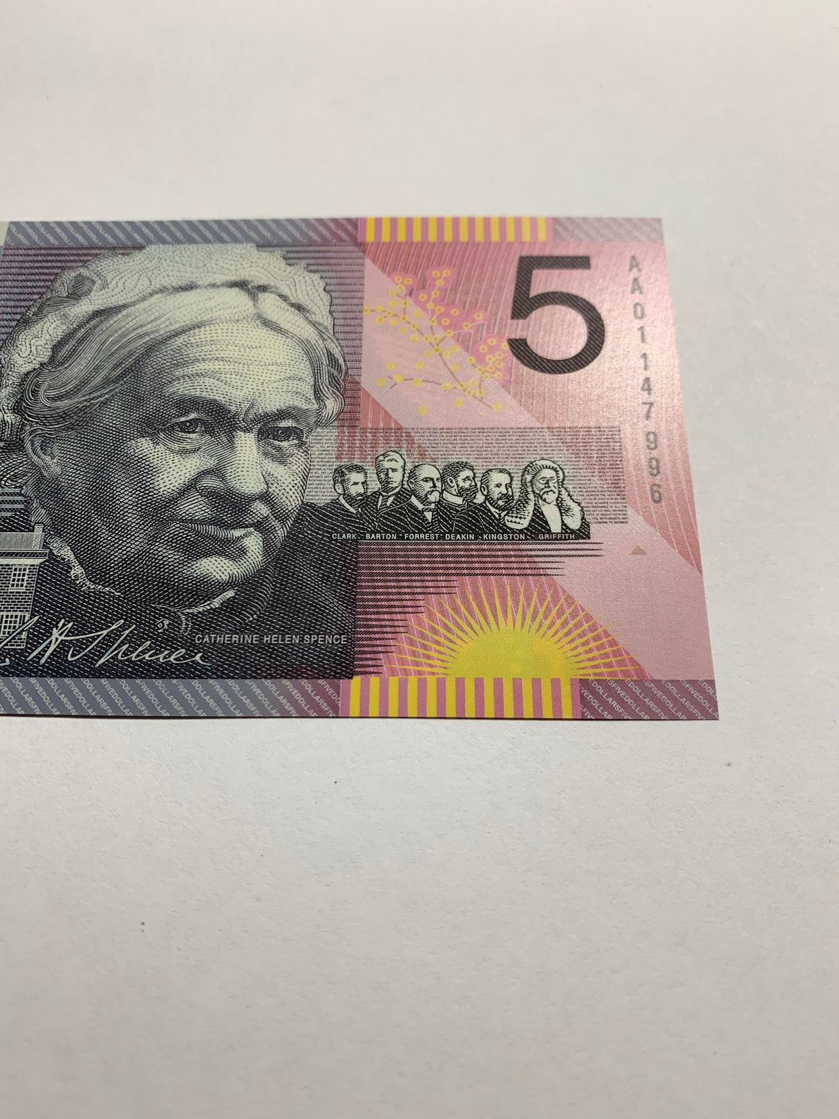 2001 $5 Banknote. First Prefix. Uncirculated. R219F