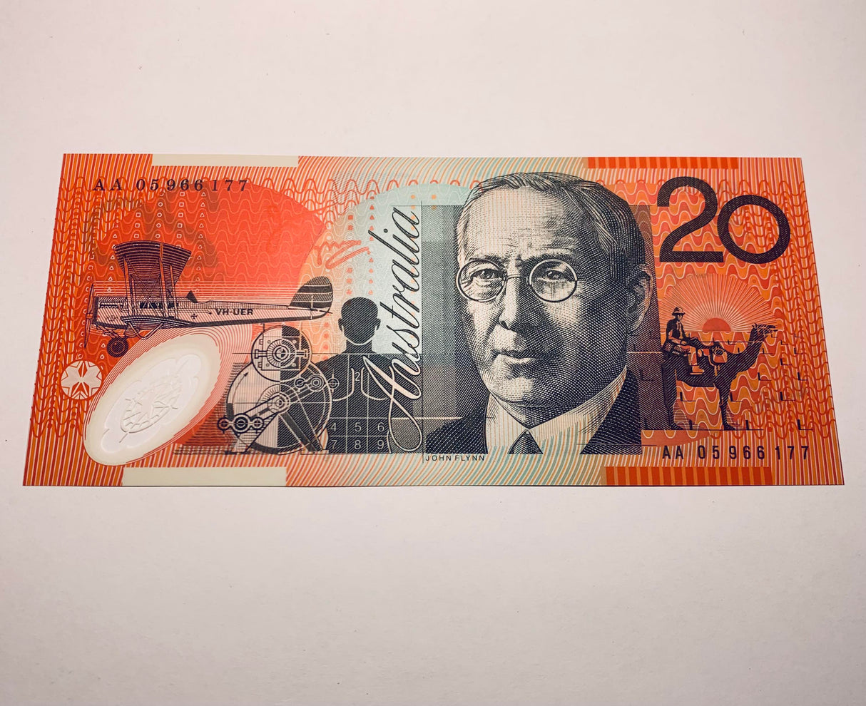 2005 $20 Banknote. First Prefix. Uncirculated. R420cF