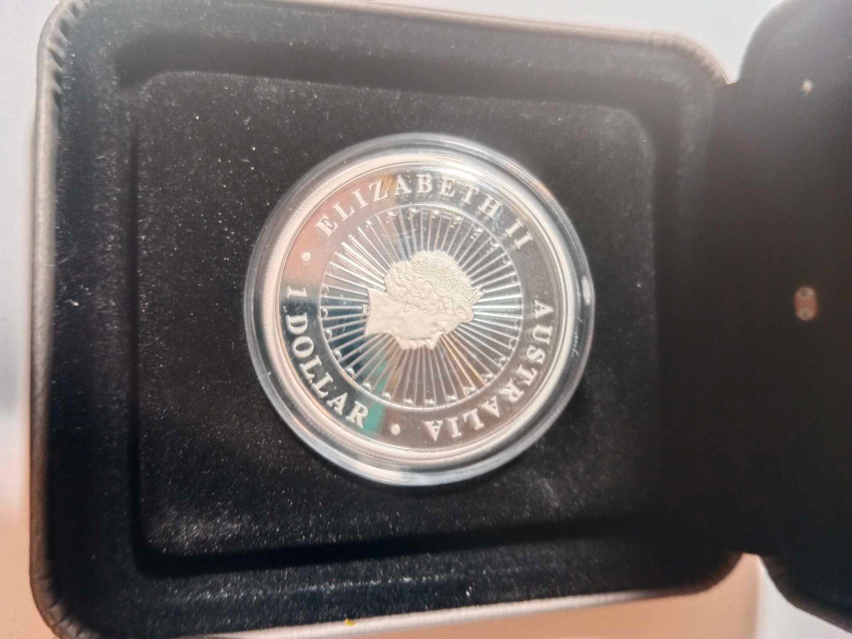 2012 $1 1oz Silver Proof Coin. Australian Opal Series. Wombat.