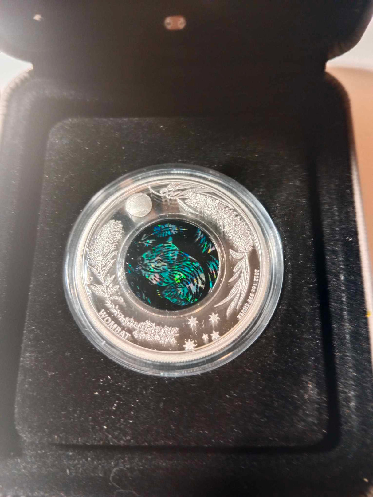 2012 $1 1oz Silver Proof Coin. Australian Opal Series. Wombat.