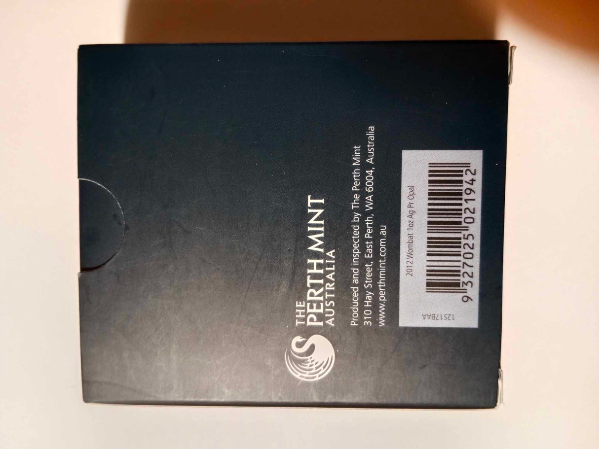 2012 $1 1oz Silver Proof Coin. Australian Opal Series. Wombat.