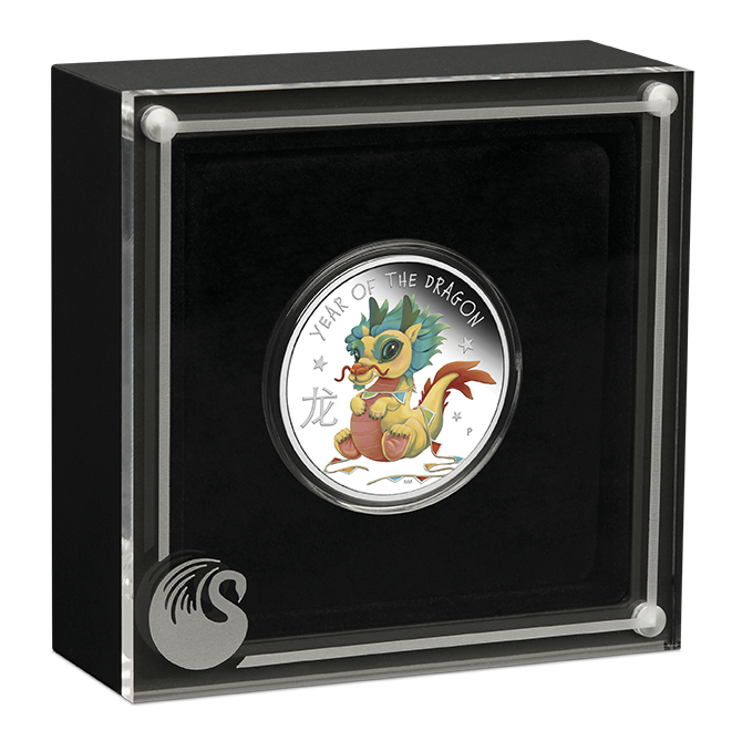 2024 1/2oz Silver Proof Coloured Coin. Baby Dragon