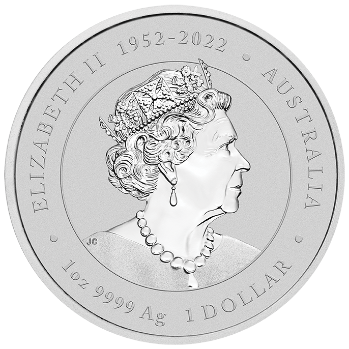 2024 $1 Perth Stamp AND Coin Show Special. Australian Lunar Series III. BLUE DRAGON Year of the Dragon. 1oz Silver Coloured