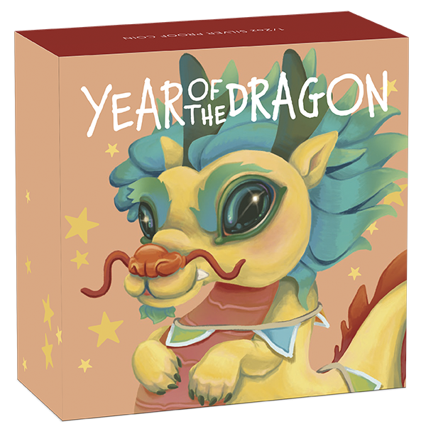 2024 1/2oz Silver Proof Coloured Coin. Baby Dragon