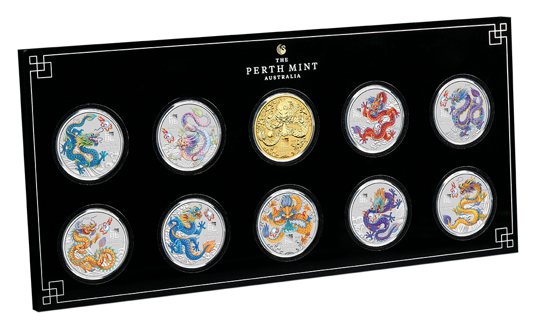 2024 Australian Lunar Series III. Ten-Coin Set. Mintage 3,888