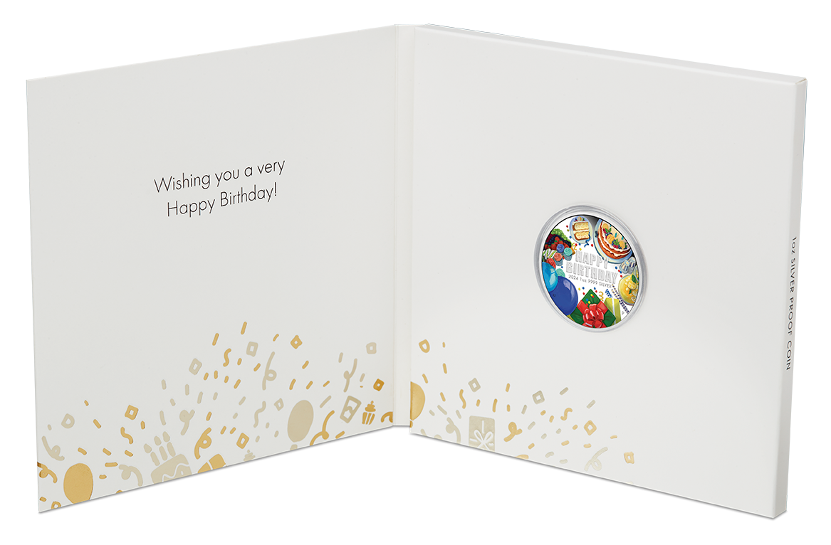 2024 Happy Birthday. 1oz Silver Proof Coin.