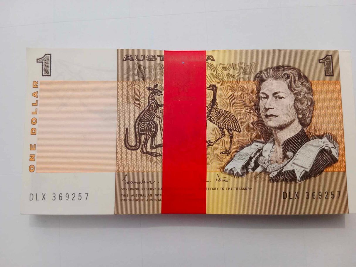 1982 $1 Johnson/Stone Bundle. 100 Banknotes. Uncirculated.