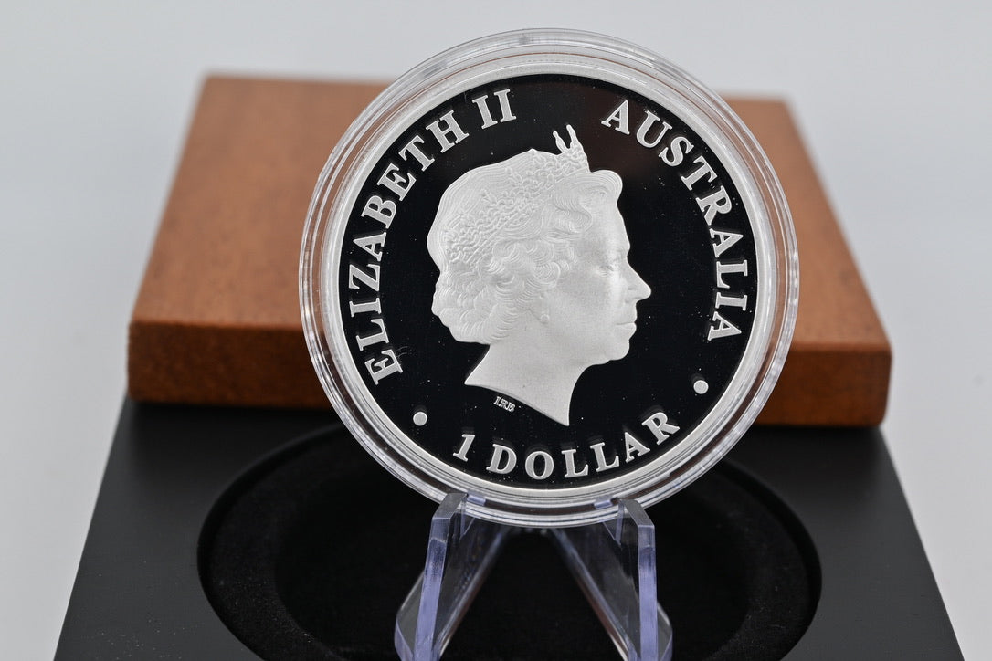2012 $1 1oz Silver Proof Coin. Discover Australia – Goanna.