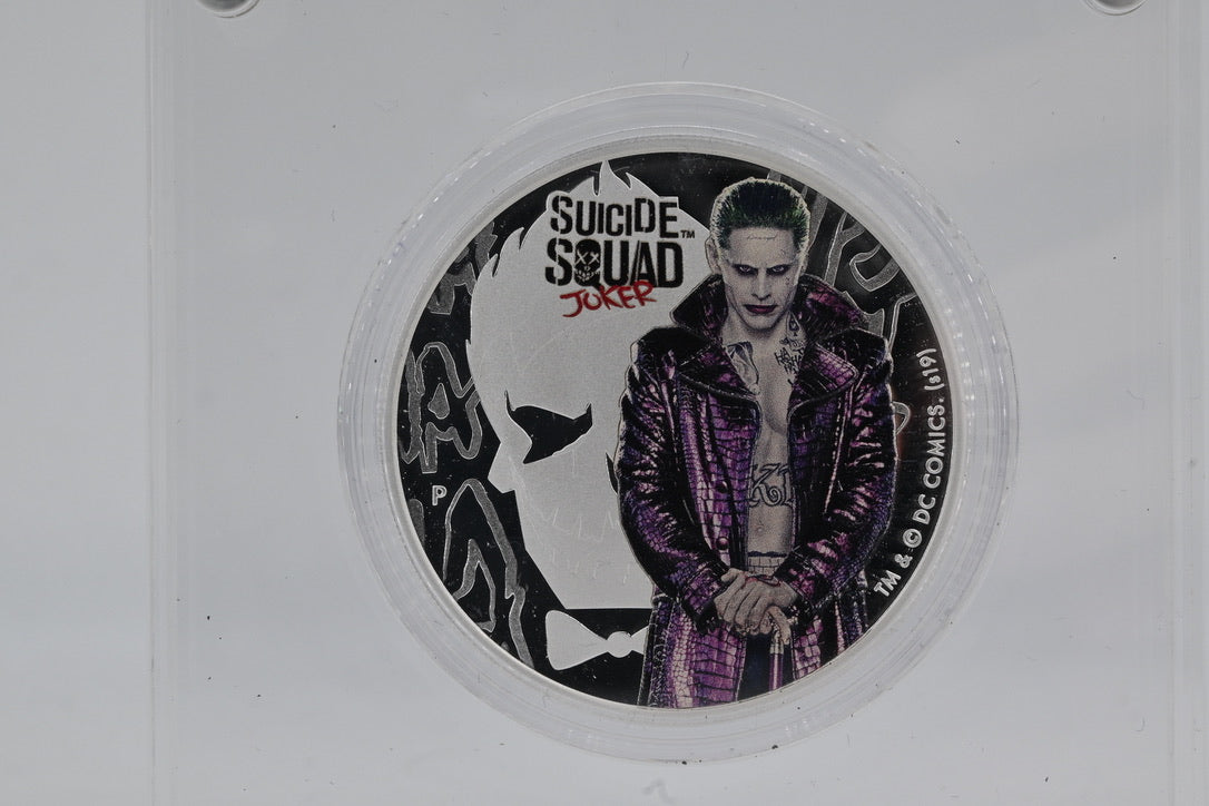 2019 $1 1oz Silver Proof Coin.  Suicide Squad – Joker