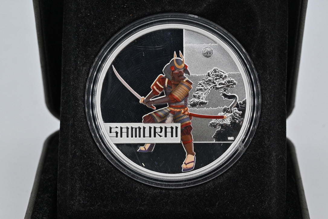 2010 $1 Great Warriors – Samurai. Silver Proof Coin.