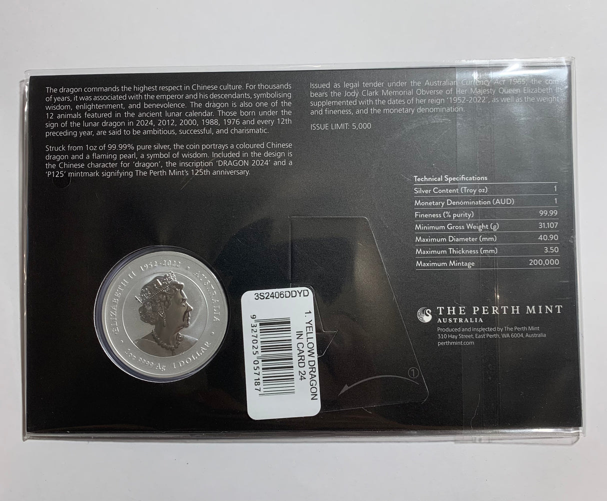 2024 Yellow Dragon 1OZ Silver - Melbourne ANDA Special