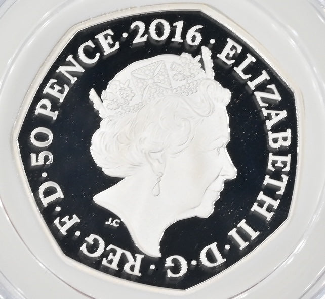 2016 50p Royal Mint. Beatrix Potter. 150th Anniversary of Peter Rabbit Silver Proof Coin.