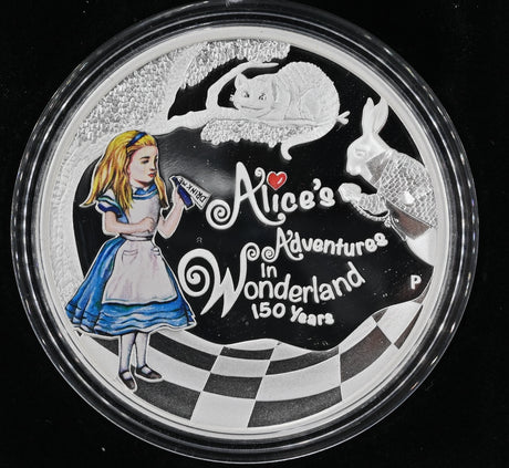 2015 $1 1oz Silver Proof Coin. Alice’s Adventures in Wonderland. 150 Years.