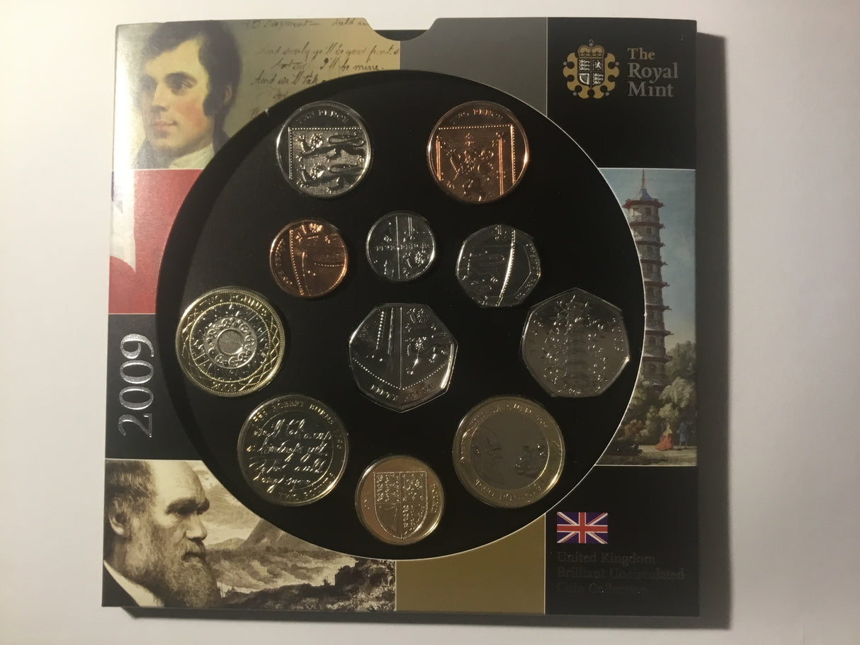 2009 The Royal Mint. Brilliant Uncirculated Coin Collection. 11 Coin Set Kew Gardens. UK