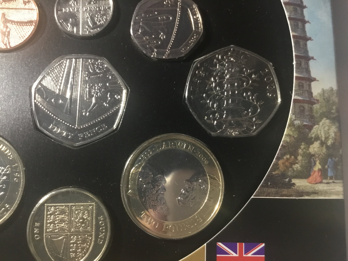 2009 The Royal Mint. Brilliant Uncirculated Coin Collection. 11 Coin Set Kew Gardens. UK