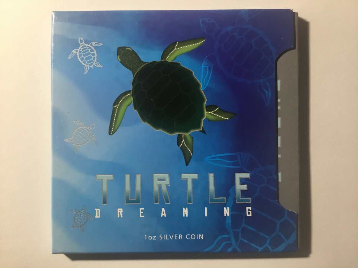 2008 $1 1oz Silver Proof Coin. Dreaming Series. Turtle