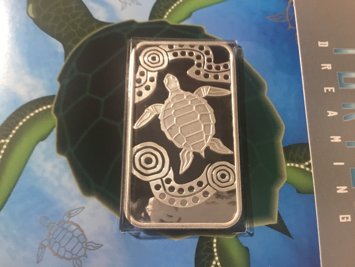 2008 $1 1oz Silver Proof Coin. Dreaming Series. Turtle
