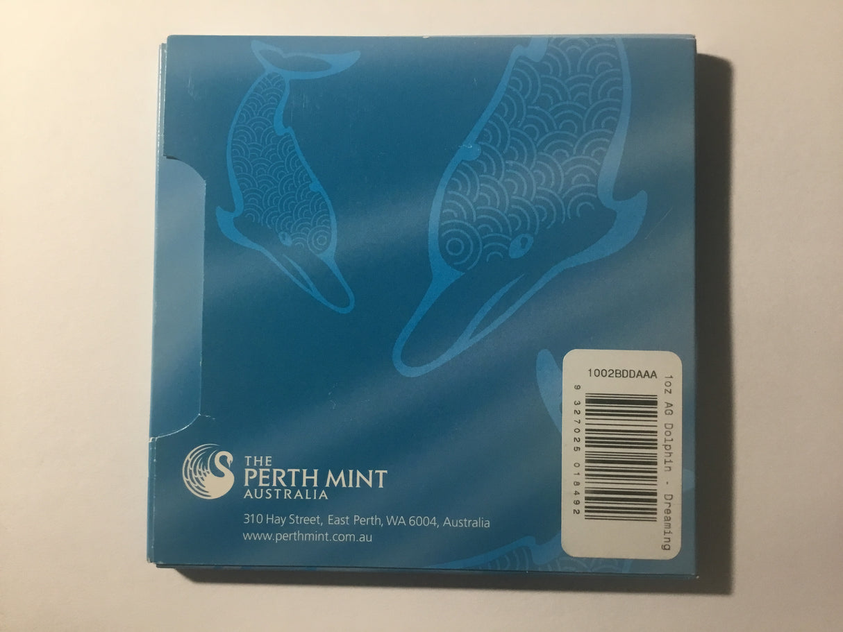 2010 $1 1oz Silver Proof Coin. Dreaming Series. Dolphin