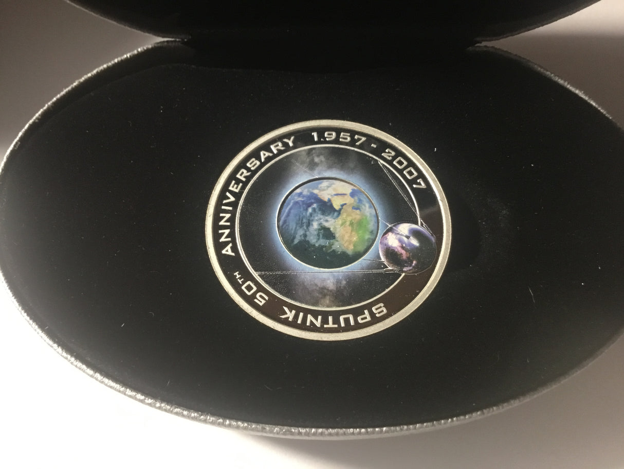 2007 $1 50th Anniversary of Sputnik 1957-2007 Silver Proof Coin.