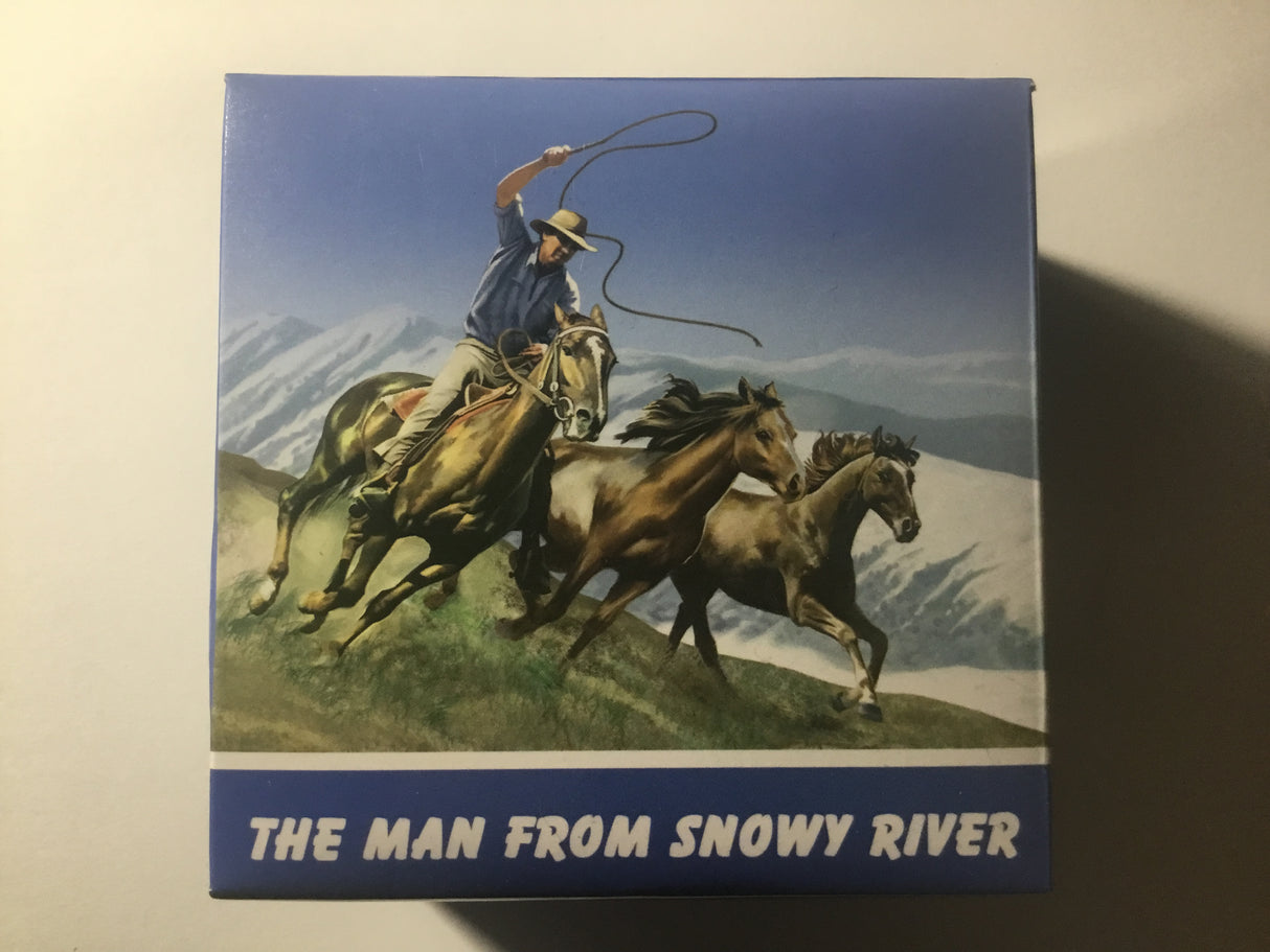 2010 $1 1oz Silver Proof Coin. Banjo Paterson. The Man From Snowy River.