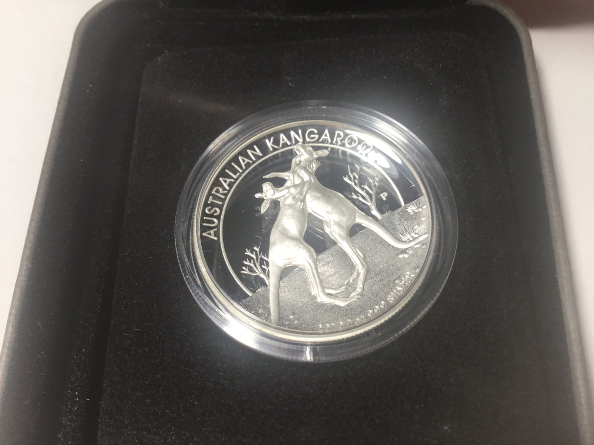 2010 $1 Australian Kangaroo. 1oz Silver Proof High Relief Coin.