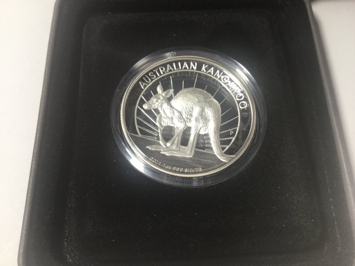 2011 $1 Australian Kangaroo. 1oz Silver Proof High Relief Coin.