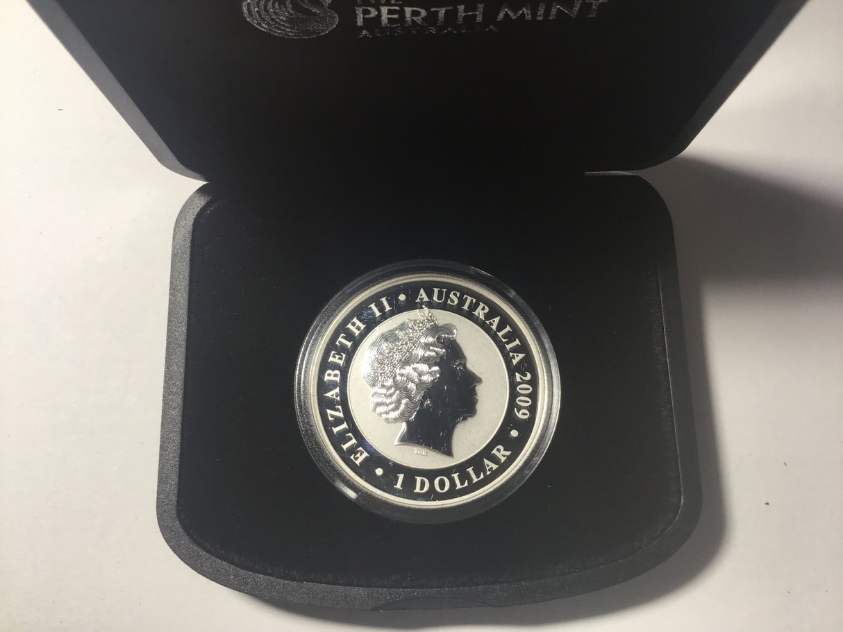 2009 $1 1oz Silver Proof Coin. Australian Koala. Gilded Coin.