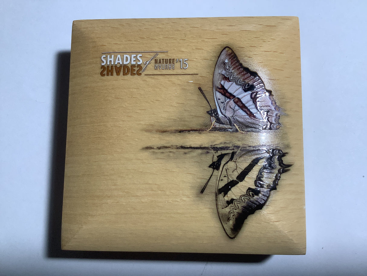 2015 $5 Cook Island. Shades of Nature. Butterfly. Gilded Silver Proof Coin.