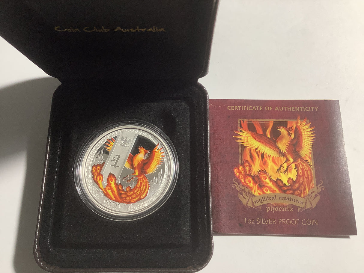 2013 $5 Tuvalu Mythical Creatures. Phoenix. 1oz Silver Proof Coin