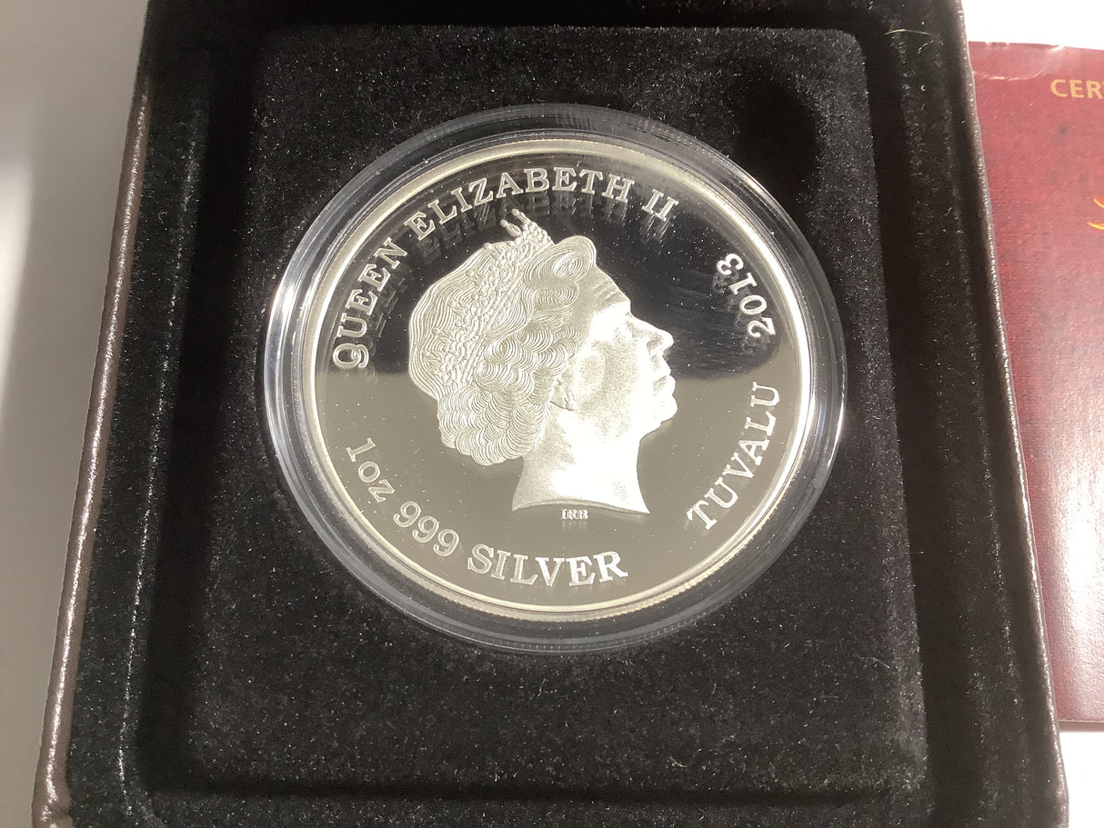 2013 $5 Tuvalu Mythical Creatures. Phoenix. 1oz Silver Proof Coin