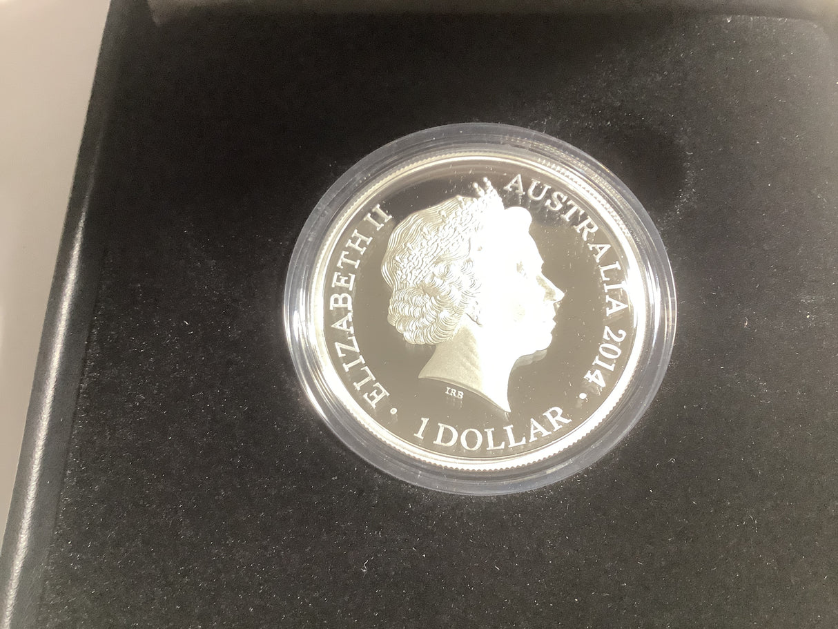 2014 $1 Fine Silver Proof Coin. 100th Anniversary A.I.F. Sail From Albany.