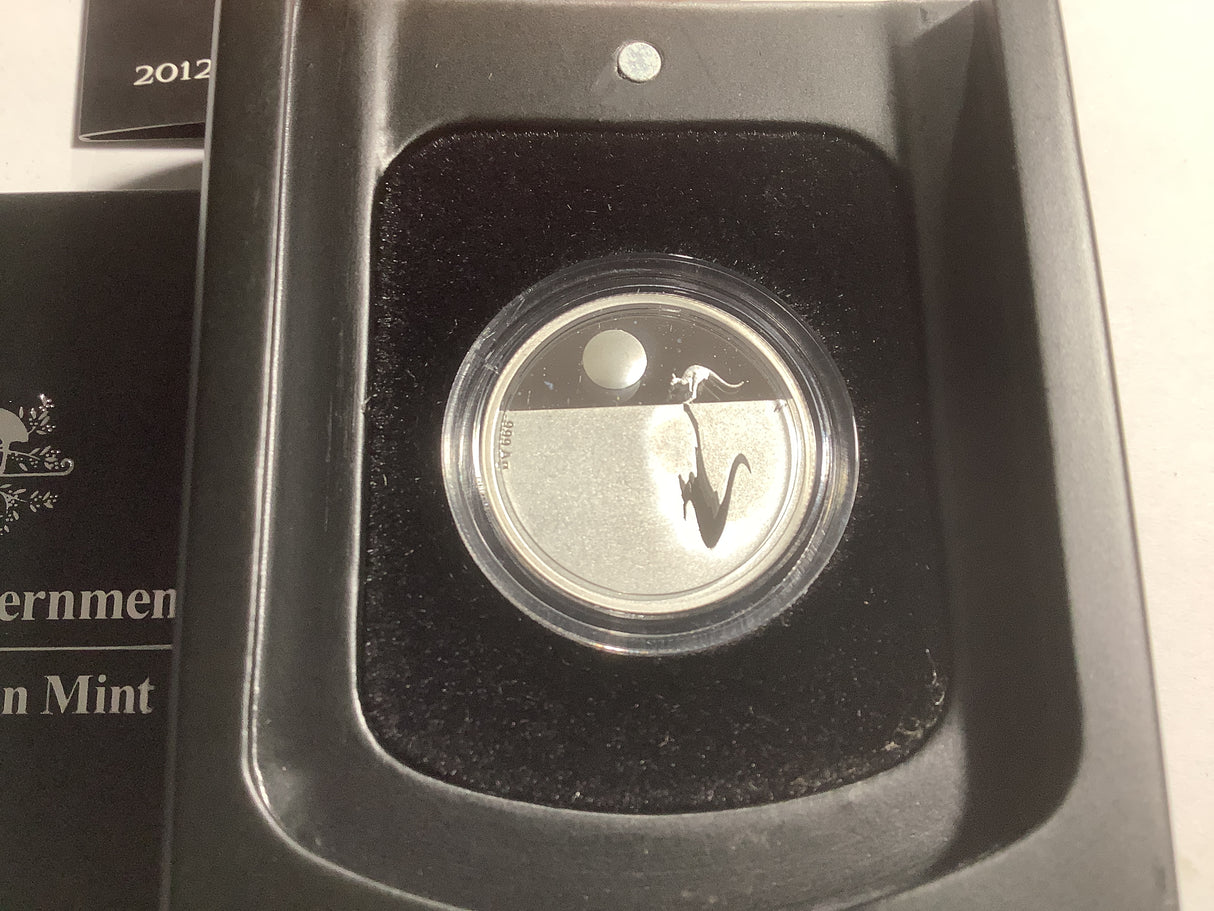 2012 $1 Kangaroo At Sunset Silver Proof Coin.