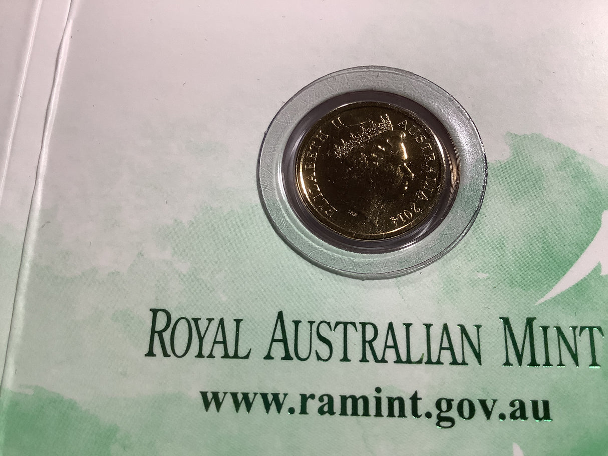 2014 $2 Remembrance Day ‘C’ Mintmark Green Dove Coin.