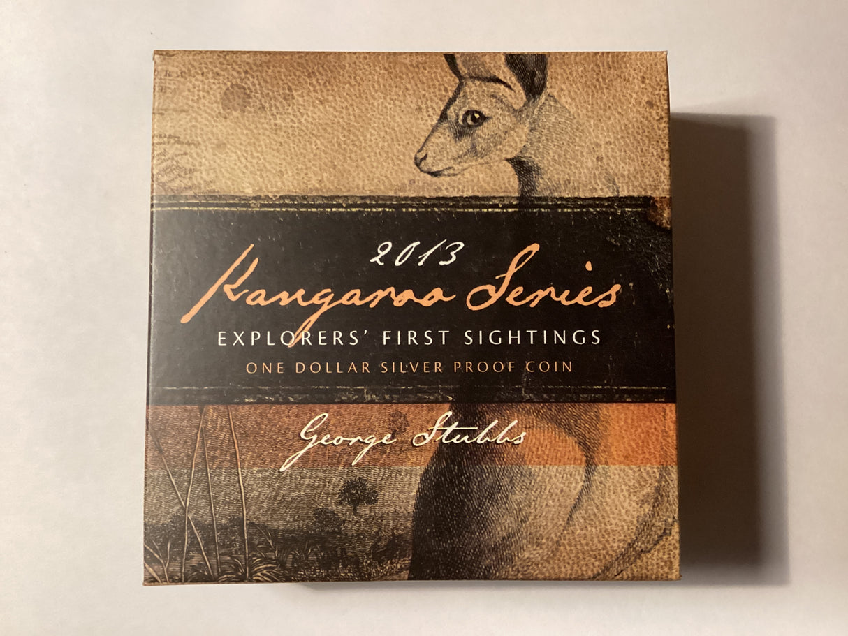 2013 $1 Kangaroo Series. Explorers’ First Sightings. George Stubbs. Silver Proof Coin.