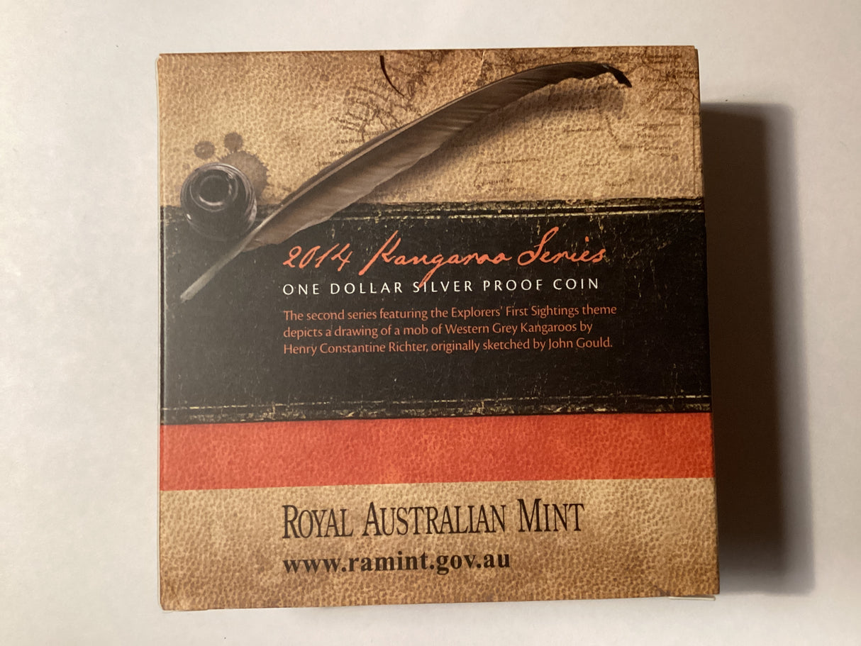 2014 $1 Kangaroo Series. Explorers’ First Sightings. H. C Richter. Silver Proof Coin.