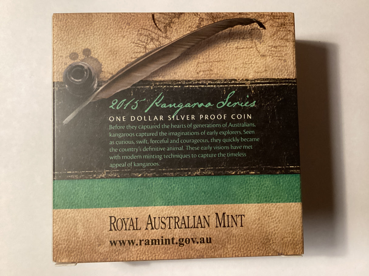 2015 $1 Kangaroo Series. Explorers’ First Sightings. V. Woodthorpe. Silver Proof Coin.