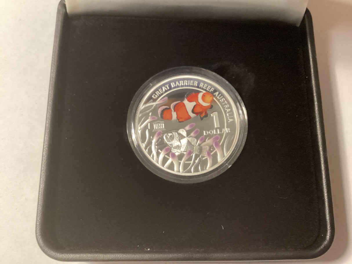 2015 $1 Silver Proof Coin. Great Barrier Reef Australia.