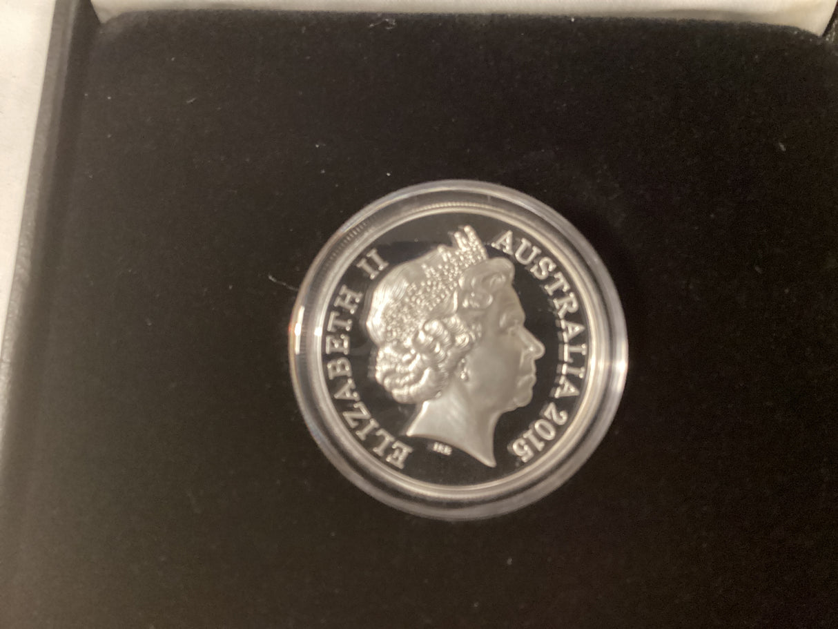 2015 $5 High Relief Silver Proof Coin. Australian Saltwater Crocodiles. Agro Jr.