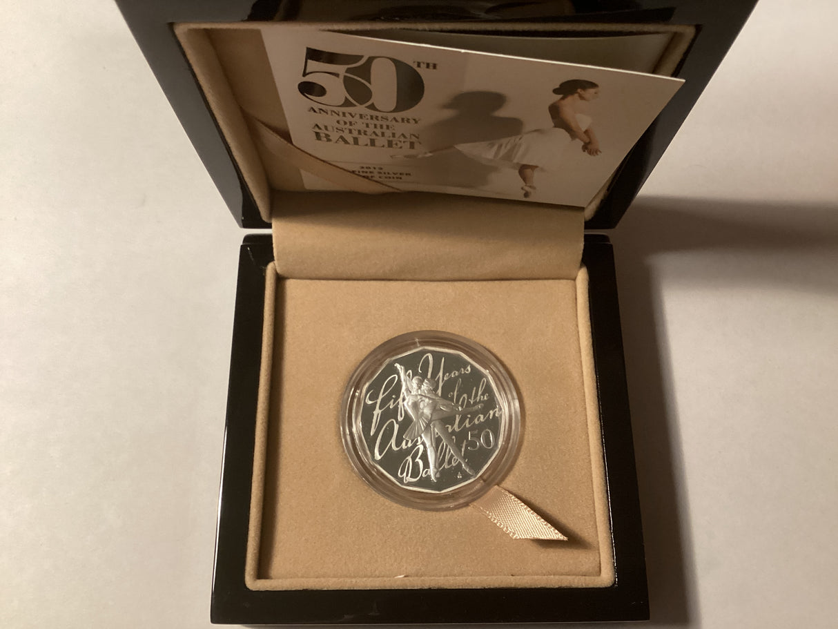 2012 50c Fine Silver Proof Coin. 50th Anniversary of the Australian Ballet.