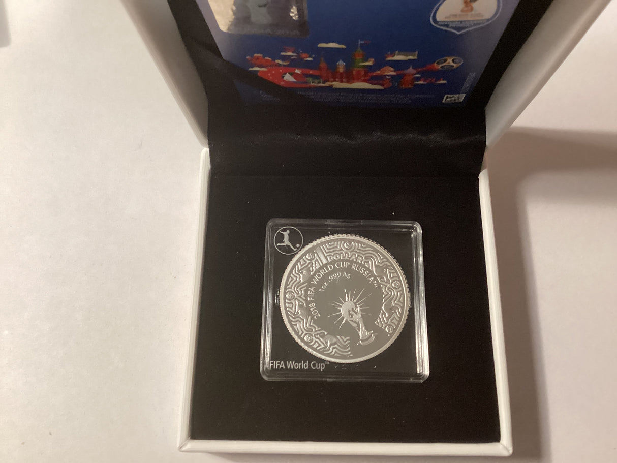 2018 $1 FIFA World Cup Russia Silver Proof Coin.