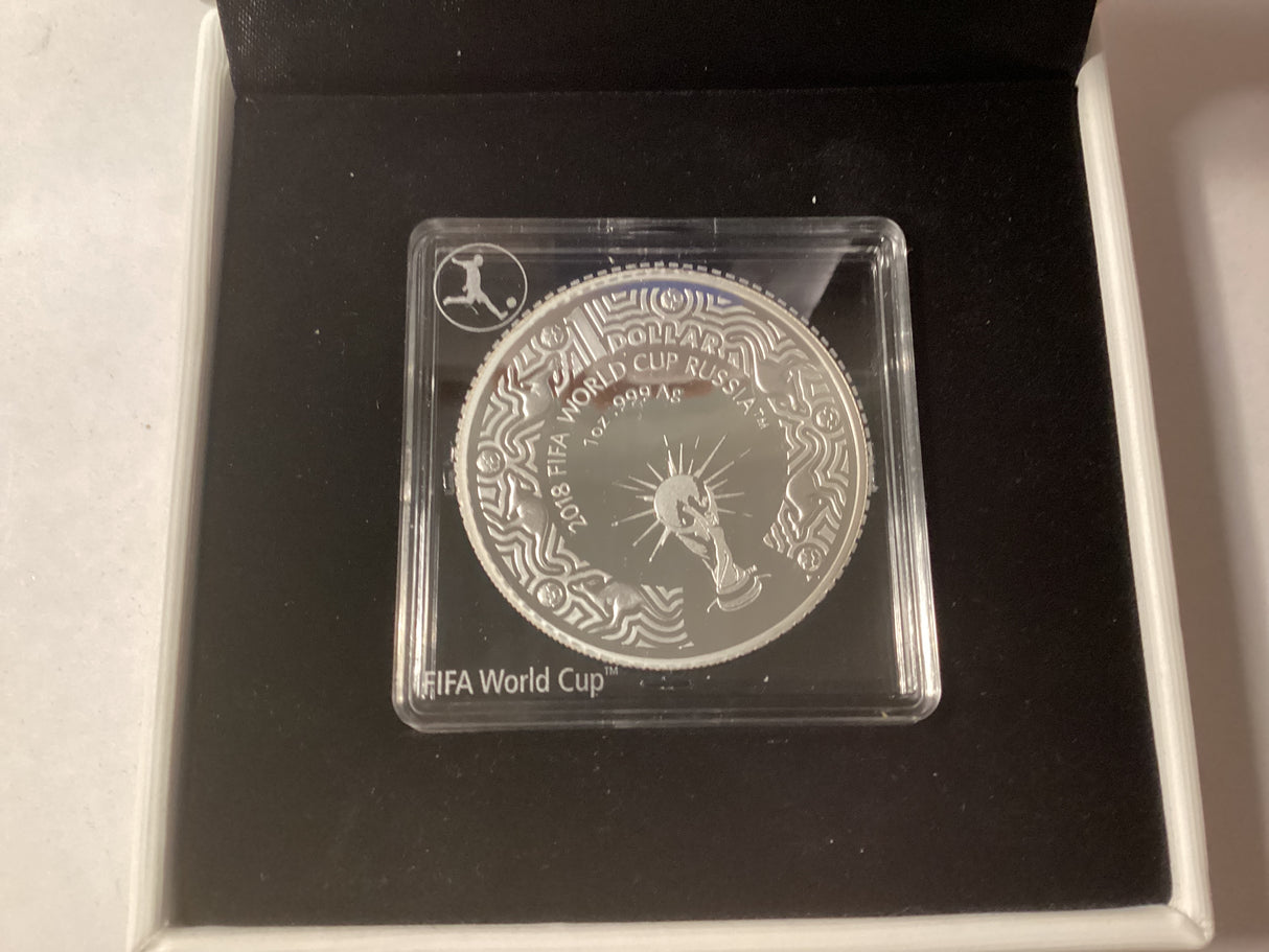 2018 $1 FIFA World Cup Russia Silver Proof Coin.