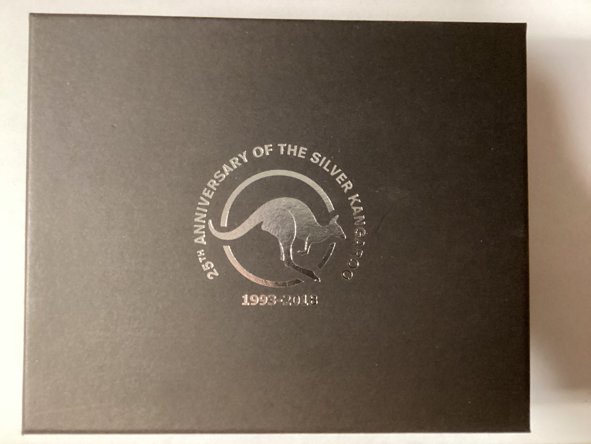 2018 25th Anniversary of the Silver Kangaroo. 3oz coin and bar.