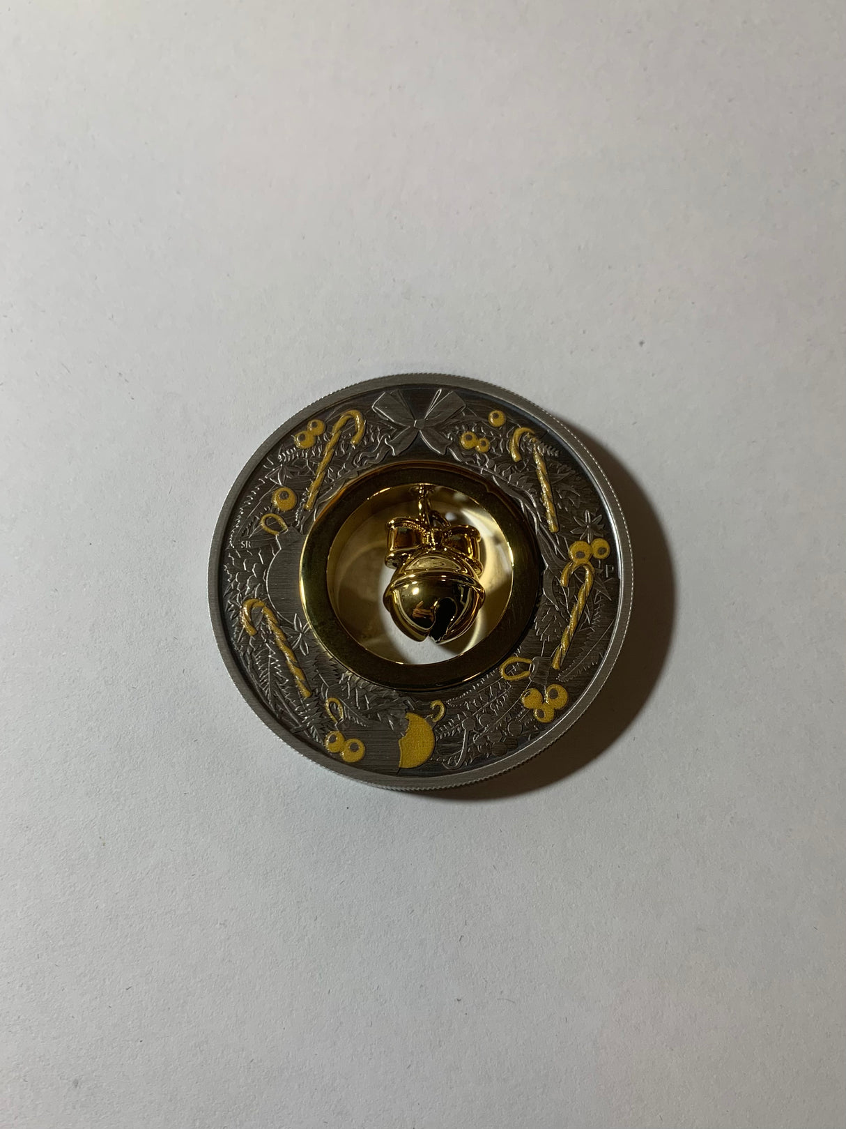 2022 $2 2oz Silver Antiqued Coloured Coin. Jingle Bell.