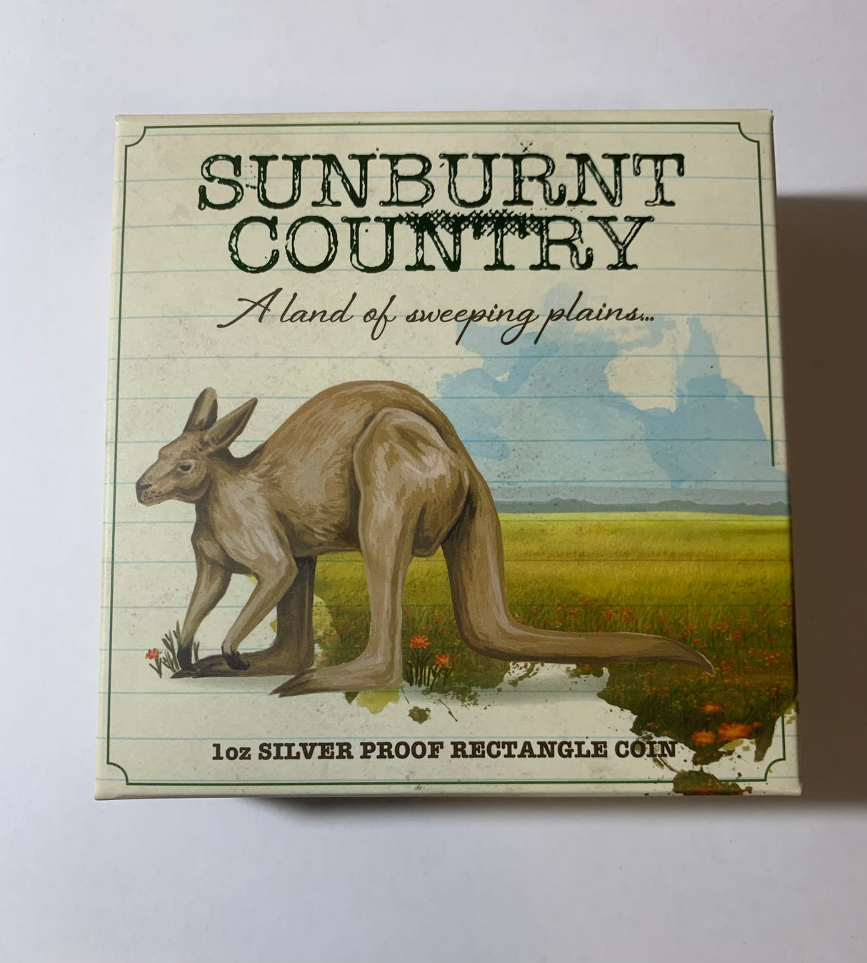 2015 $1 1oz Silver Proof Rectangular Coin. Sunburnt Country Series. A Land of Sweeping Plains.