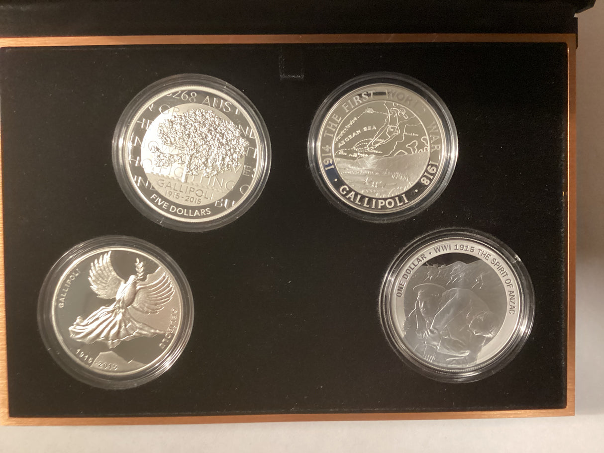 2015 Four Coin Silver Proof Set. Centenary of the Gallipoli Landing.